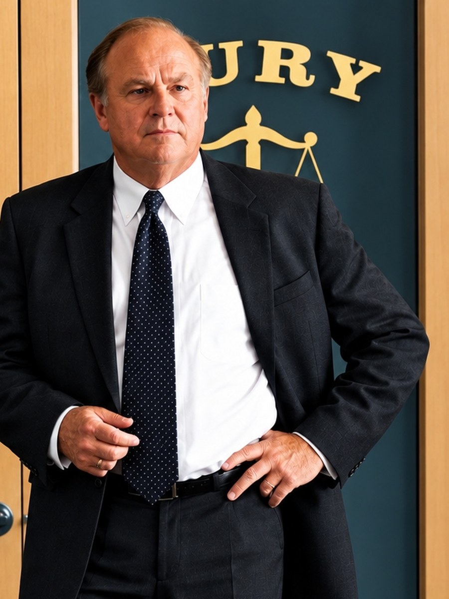Attorney Matthew C. Bishop standing outside a jury room door